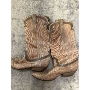 Nando Muzi Genuine Python Leather Cowboy Western Boots Italy Women EU 38/US 7.5